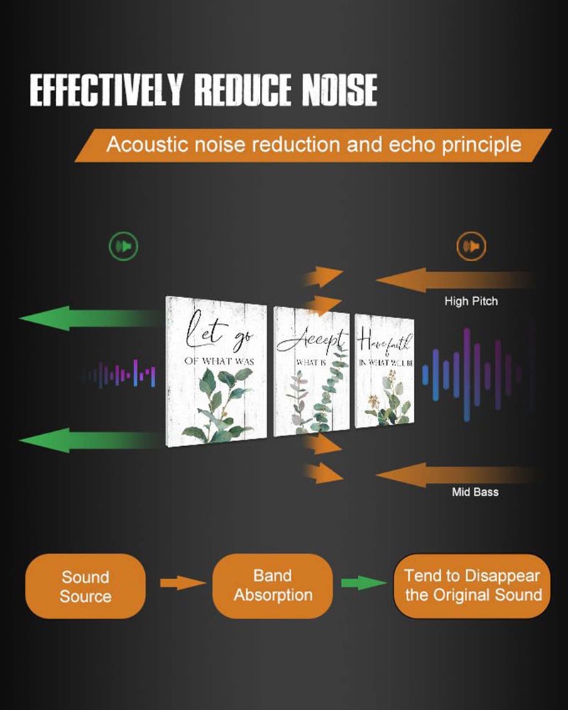 1 KINGO Inspirational Quotes Office Wall Art: Let Go Accept Have Faith 3 Piece Motivational Posters Boho Eucalyptus Picture Print Home Decor for Bedroom Bathroom 12x16"" - Image 5