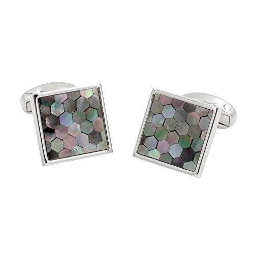 AUSCUFFLINKS Signature Malachite Grey Cufflinks | Mens Gift | Cuff Links Box Included | Gift for Him - Image 1