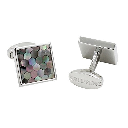 AUSCUFFLINKS Signature Malachite Grey Cufflinks | Mens Gift | Cuff Links Box Included | Gift for Him - Image 5
