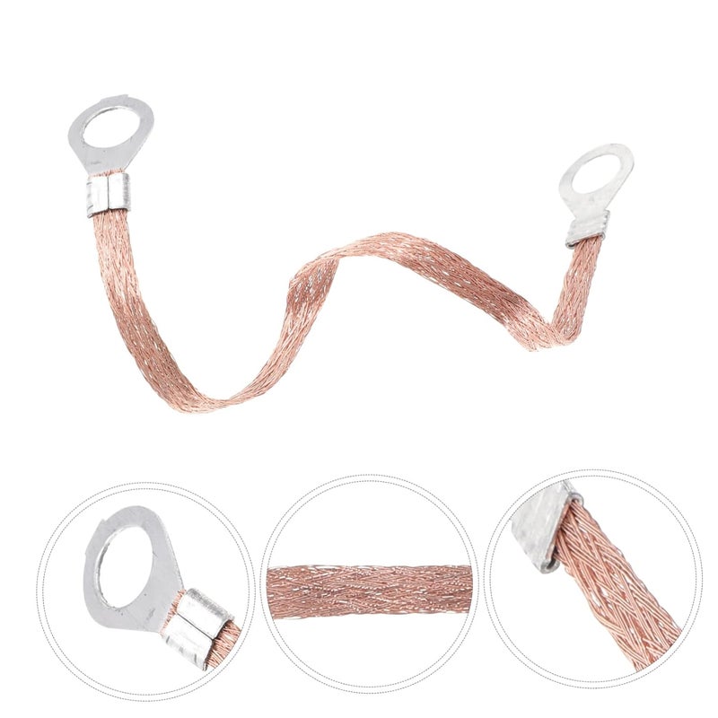100pcs Copper Braided Ground Strap Wire for Electrical Applications Heavy Duty Ground Lead Wire Suitable for High Voltage Equipment and Electrical Panels - Image 4
