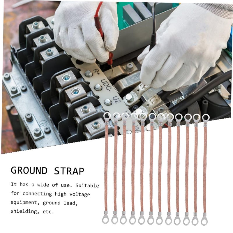 100pcs Copper Braided Ground Strap Wire for Electrical Applications Heavy Duty Ground Lead Wire Suitable for High Voltage Equipment and Electrical Panels - Image 3