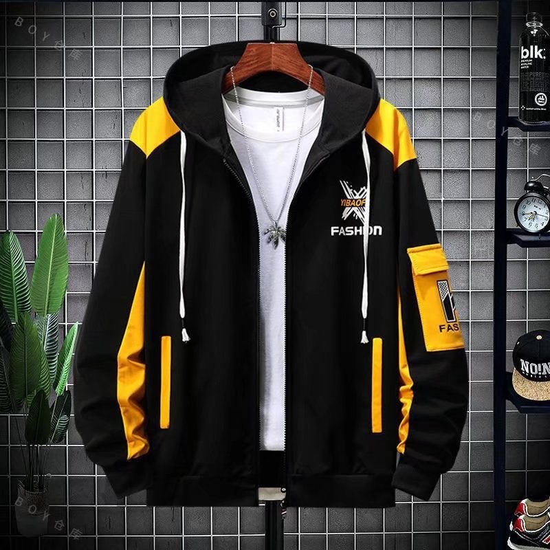 Hooded Zip-Up Sweatshirt Set for Men Spring Autumn Lightweight Casual Outfit - Image 3