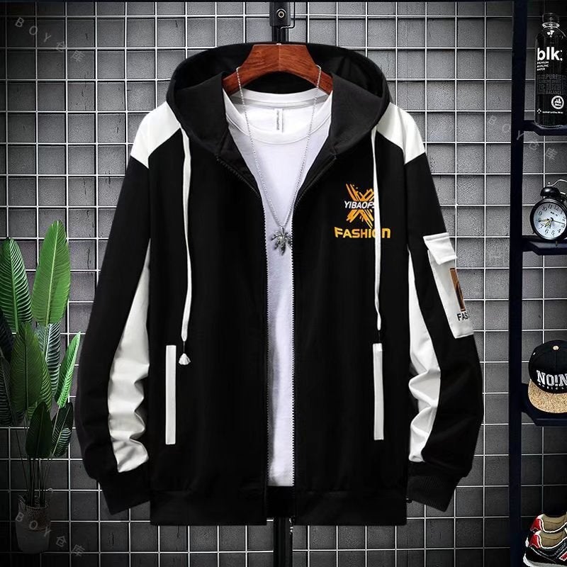 Hooded Zip-Up Sweatshirt Set for Men Spring Autumn Lightweight Casual Outfit - Image 2