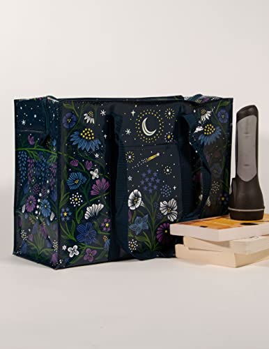 Blue Q Reusable Shoulder Tote Bag - Starry Garden - Carry Everywhere Bag with a Hefty Zipper, Exterior Pocket & Reinforced Floor, Easy to Clean, Spacious, Durable, & Fun Design, 95% Recycled Material - Image 3