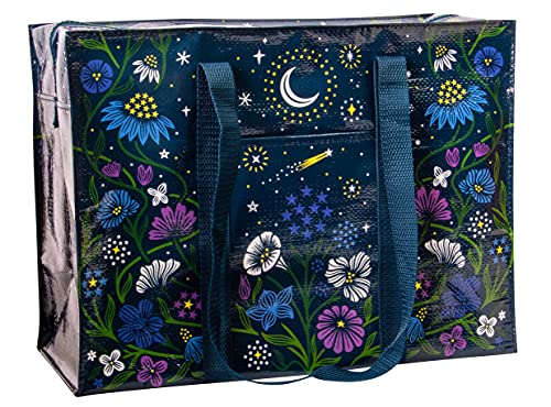 Blue Q Reusable Shoulder Tote Bag - Starry Garden - Carry Everywhere Bag with a Hefty Zipper, Exterior Pocket & Reinforced Floor, Easy to Clean, Spacious, Durable, & Fun Design, 95% Recycled Material - Image 1