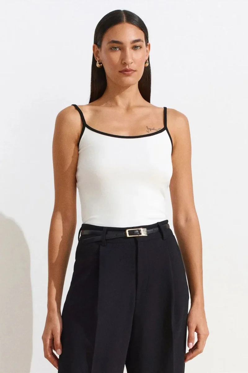 Dilvin Multicolor DILVIN Color Block Ribbed Sleeveless Blouse for Women | Best Price UAE