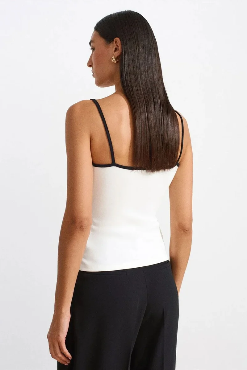 Dilvin Multicolor DILVIN Color Block Ribbed Sleeveless Blouse for Women | Best Price UAE