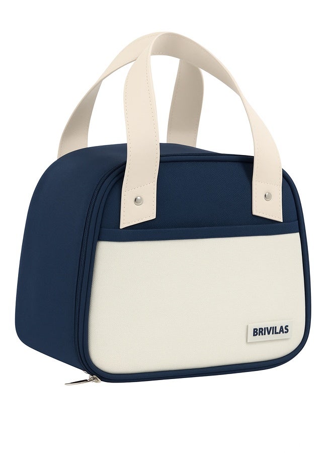 Toshionics Insulated Lunch Box Bag - Leak-Proof Oxford Fabric with High-Grade Zip Lock & Leather Handle With Pocket – Compact Thermal Tote for Snacks, Office, School, Kids – Multi-Color Options – Size 22x19x14 cm – Approx. 6L Capacity - Image 1