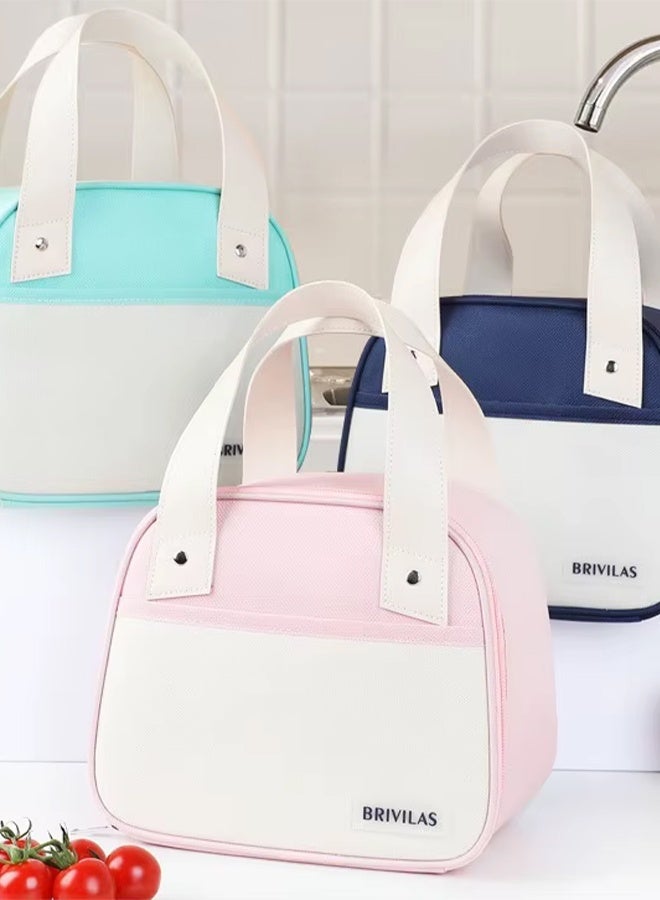 Toshionics Insulated Lunch Box Bag - Leak-Proof Oxford Fabric with High-Grade Zip Lock & Leather Handle With Pocket – Compact Thermal Tote for Snacks, Office, School, Kids – Multi-Color Options – Size 22x19x14 cm – Approx. 6L Capacity - Image 5