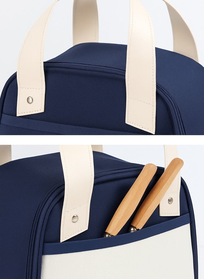 Toshionics Insulated Lunch Box Bag - Leak-Proof Oxford Fabric with High-Grade Zip Lock & Leather Handle With Pocket – Compact Thermal Tote for Snacks, Office, School, Kids – Multi-Color Options – Size 22x19x14 cm – Approx. 6L Capacity - Image 3