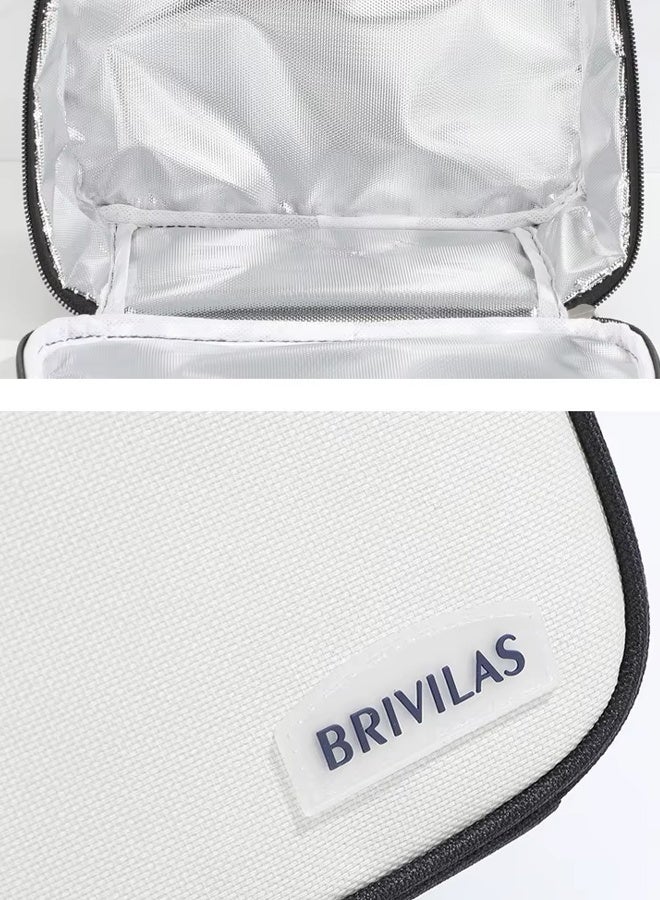 Toshionics Insulated Lunch Box Bag - Leak-Proof Oxford Fabric with High-Grade Zip Lock & Leather Handle With Pocket – Compact Thermal Tote for Snacks, Office, School, Kids – Multi-Color Options – Size 22x19x14 cm – Approx. 6L Capacity - Image 4