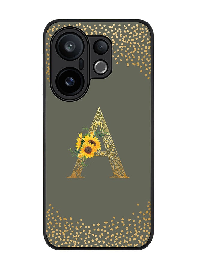 Stylizedd For vivo X200 FE / S30 Pro mini Case,Slim fit Camera Protection, Shockproof Thin Phone cover  - Custom Floral Monogram - A  (Olive Green )