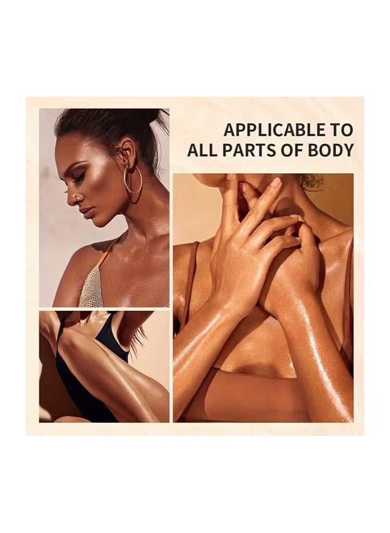 Ushas Glow Shimmer Spray - Shimmer Body Oil Liquid Easy to Push Away Natural Moisture Glitter Face Brightening Glow Pearl Highlighter Illuminator Shine Contouring Makeup for Face and Body #04 - Image 3