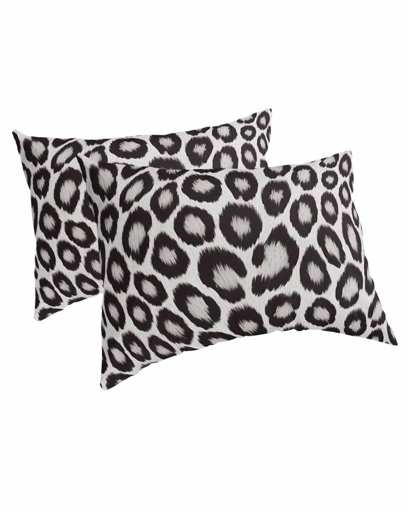Black Queen Size Microfiber Pillow Cases Set of 2 Leopard Print 20x30 Inches Envelope Closure - Image 3