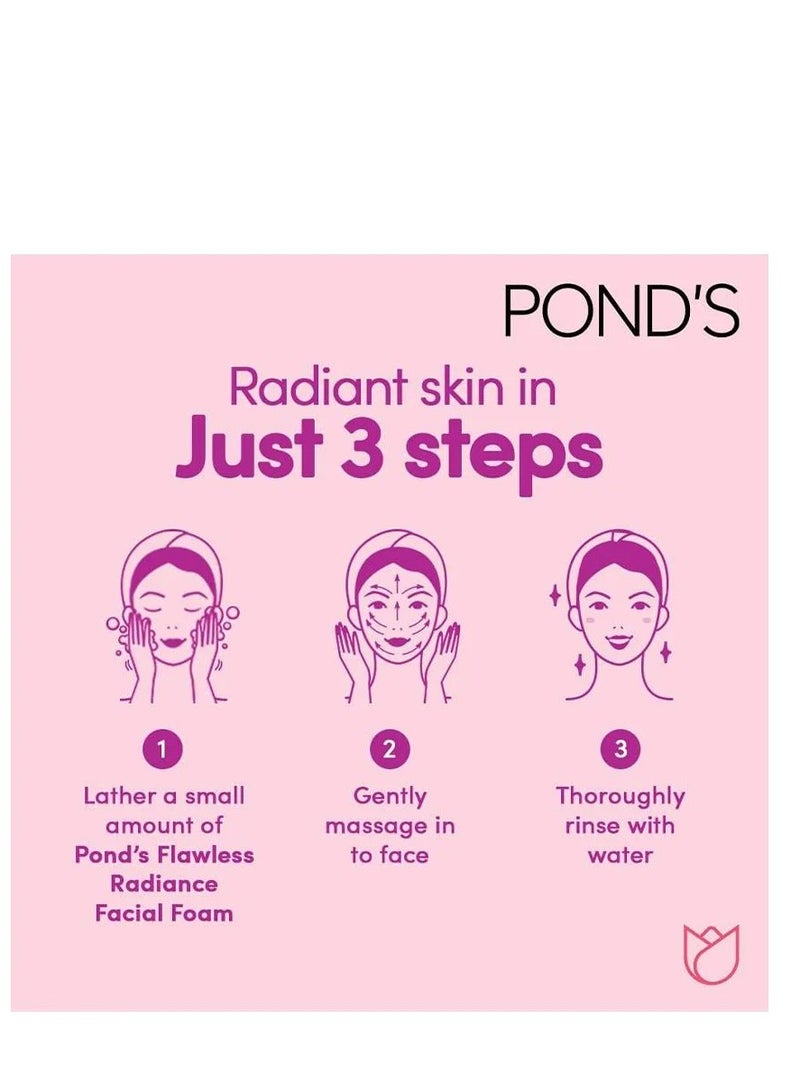 Pond's Flawless Radiance Even Tone Facial Foam With Niacinamide And Vitamin E 2*100grams  (pack of 2) - Image 4