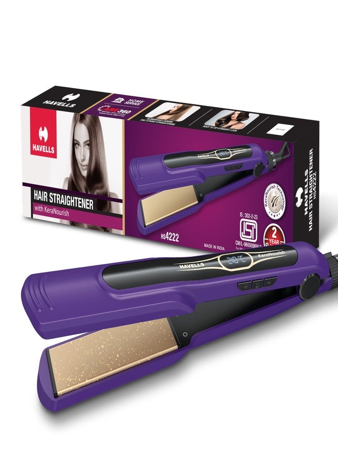 Havells Wide Hair Straightener|KeraNourish| 5 Adjustable Temperature Settings| Digital Display|For All Hair Types|Worldwide Voltage|HS4222 - Image 1