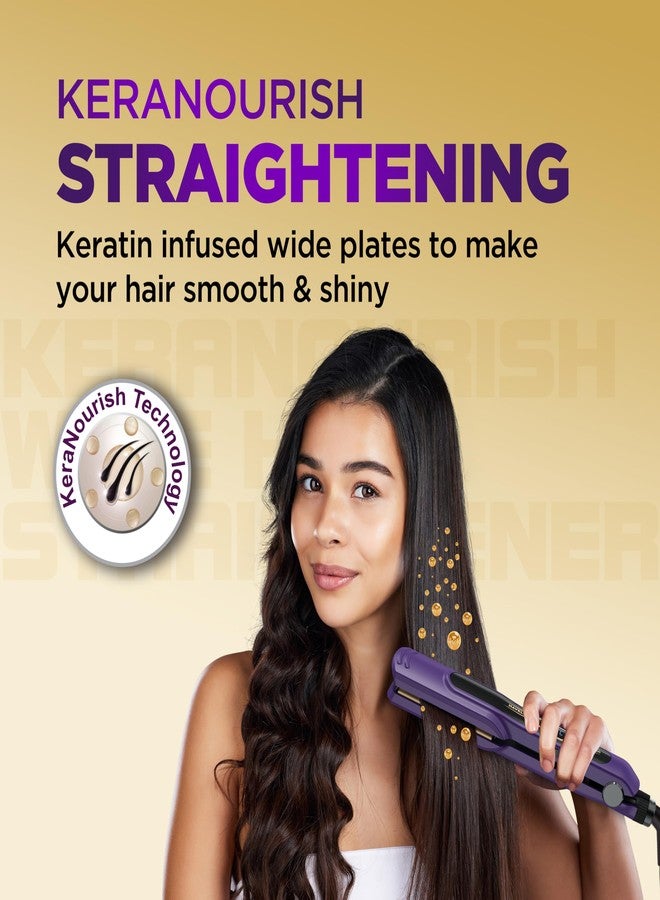 Havells Wide Hair Straightener|KeraNourish| 5 Adjustable Temperature Settings| Digital Display|For All Hair Types|Worldwide Voltage|HS4222 - Image 3