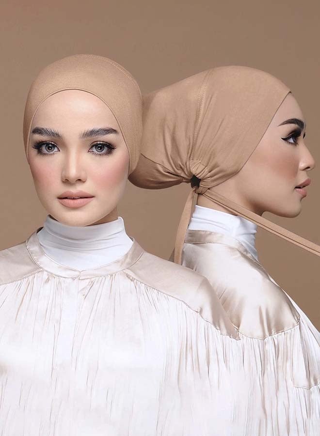 2PCS Hijab Cap, Women scarf hijab, Muslim under hijab head cap for Women, Islamic Headscarf Bonnet Cap Hijab with Adjustable Tie-Back Closure - Image 2