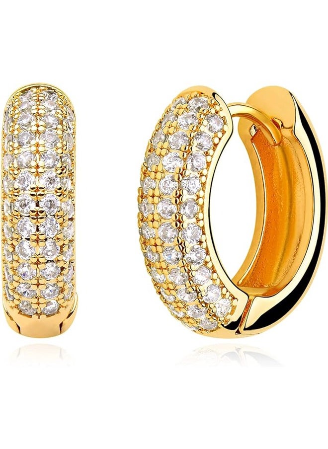 Mevecco Women Huggie Earrings Gold Hoop 14K Gold Filled Small Simple Handmade Hypoallergenic Everyday Jewelry  - Image 1