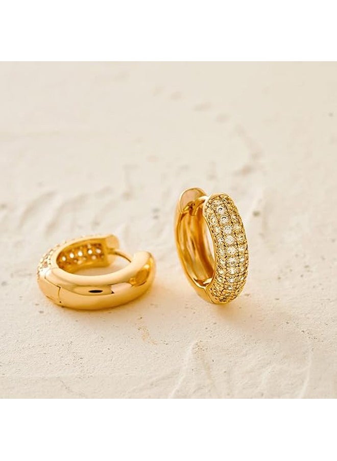 Mevecco Women Huggie Earrings Gold Hoop 14K Gold Filled Small Simple Handmade Hypoallergenic Everyday Jewelry  - Image 5