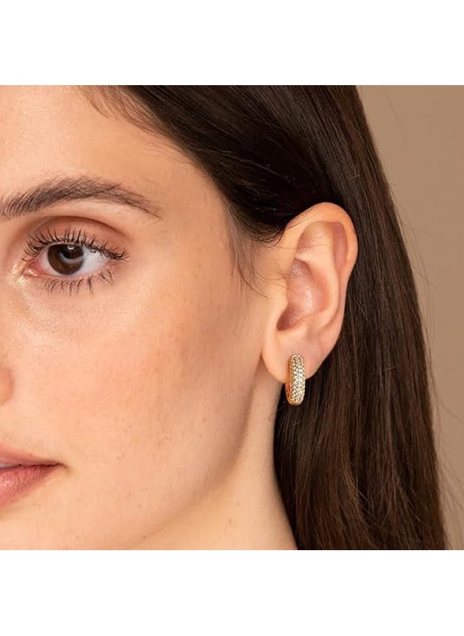 Mevecco Women Huggie Earrings Gold Hoop 14K Gold Filled Small Simple Handmade Hypoallergenic Everyday Jewelry  - Image 2