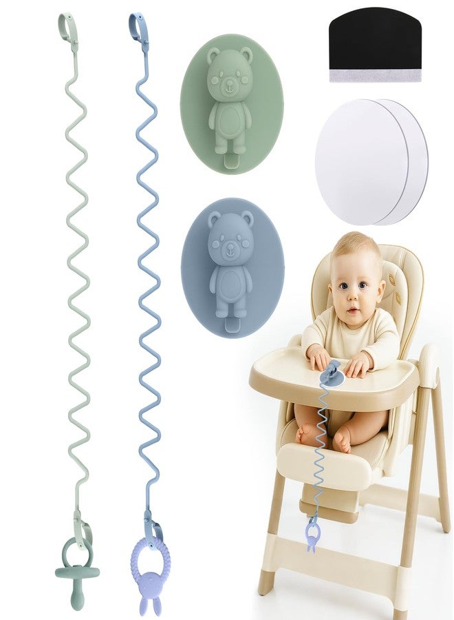 BUSOHA Baby Toy Straps and Suction Cups - 7 Piece Silicone Toy Straps Set Baby Stroller Travel Essential Accessories for High Chairs,Strollers Compatible with Pacifiers,Teethers,Utensils - Image 1