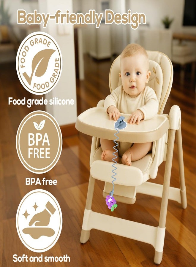 BUSOHA Baby Toy Straps and Suction Cups - 7 Piece Silicone Toy Straps Set Baby Stroller Travel Essential Accessories for High Chairs,Strollers Compatible with Pacifiers,Teethers,Utensils - Image 3