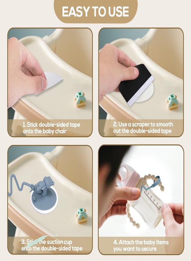 BUSOHA Baby Toy Straps and Suction Cups - 7 Piece Silicone Toy Straps Set Baby Stroller Travel Essential Accessories for High Chairs,Strollers Compatible with Pacifiers,Teethers,Utensils - Image 5