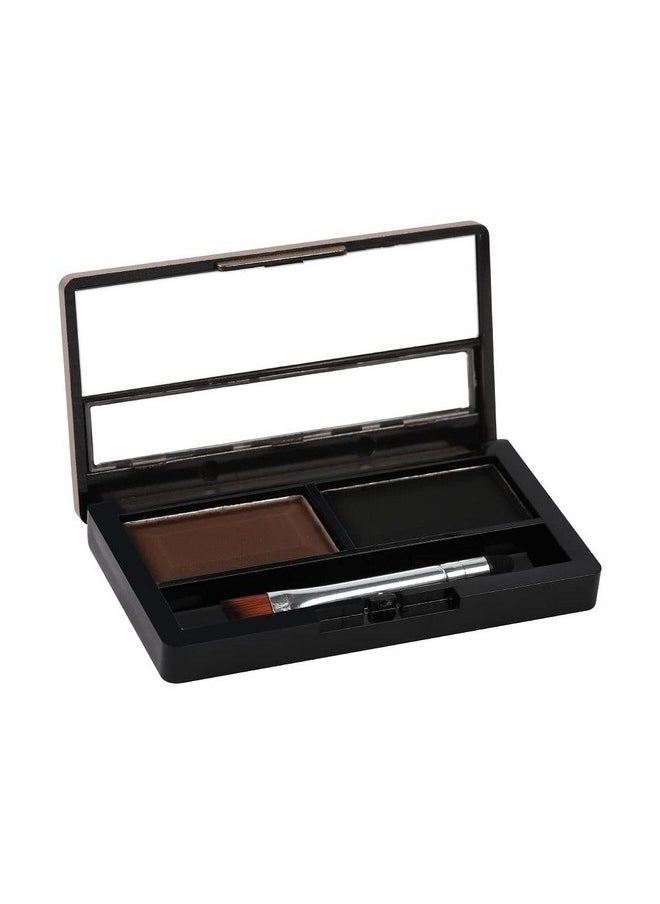 matt look Perfect Brow Duo-Shade Brow Powder | Water Proof Eye Brow Filler With Brush | Perfect And Defined Brow Twin Colors In One Small Palette | Long Lasting | Water Proof And Sweat Proof -Multicolor -04  - Image 3