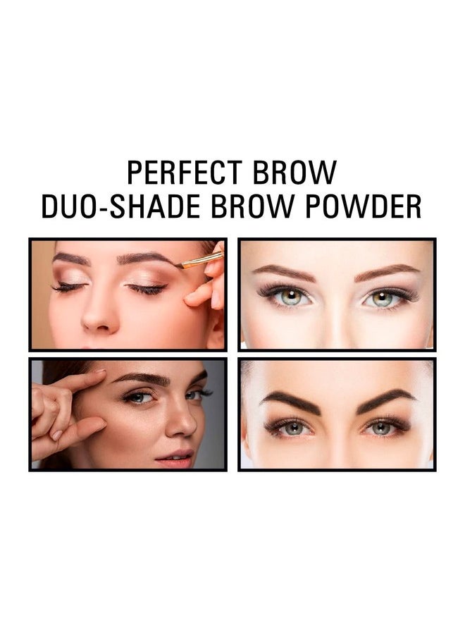 matt look Perfect Brow Duo-Shade Brow Powder | Water Proof Eye Brow Filler With Brush | Perfect And Defined Brow Twin Colors In One Small Palette | Long Lasting | Water Proof And Sweat Proof -Multicolor -04  - Image 2