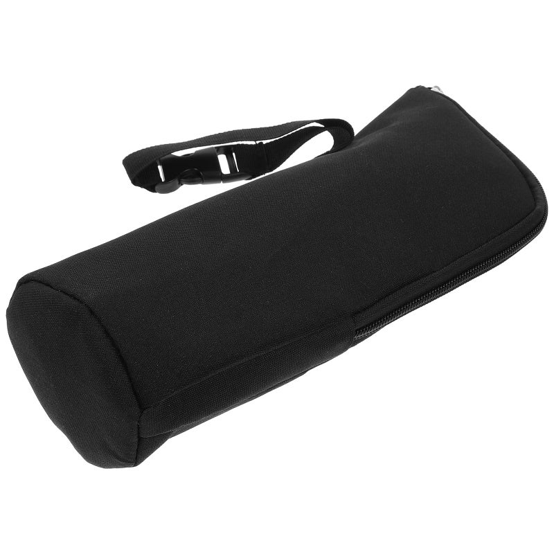 Insulated Milk Bottle Thermal Bag With Zippered Closure Black Stroller Holder Pouch - Image 2