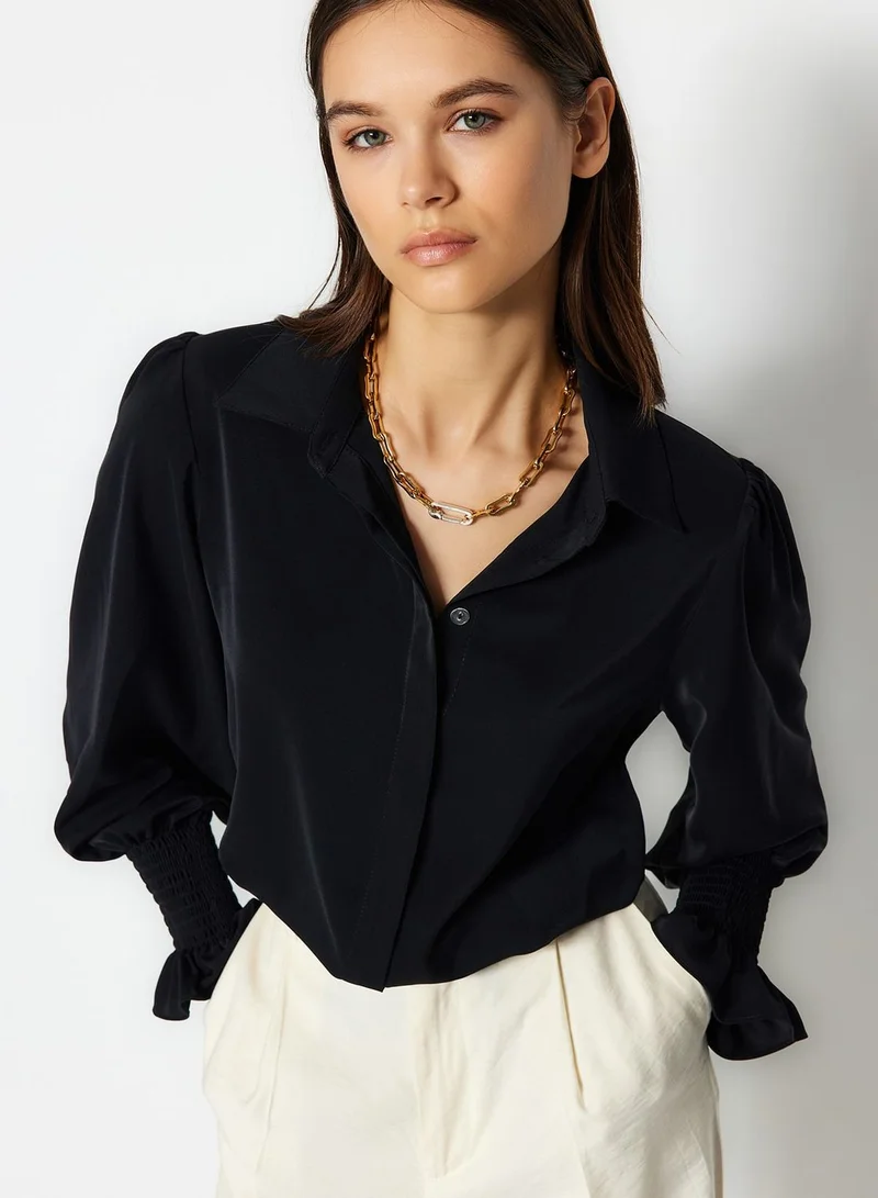 trendyol Puff Sleeve Button Down Shirt