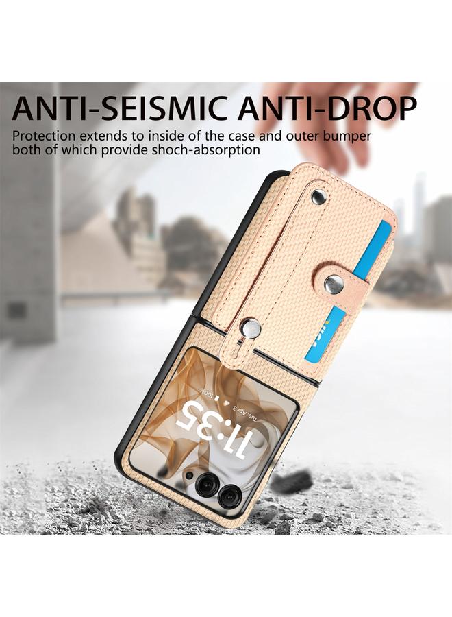 S-TOP Case For Motorola Razr 50 Ultra Wristband Kickstand Card Wallet Back Cover Phone Case - Image 4