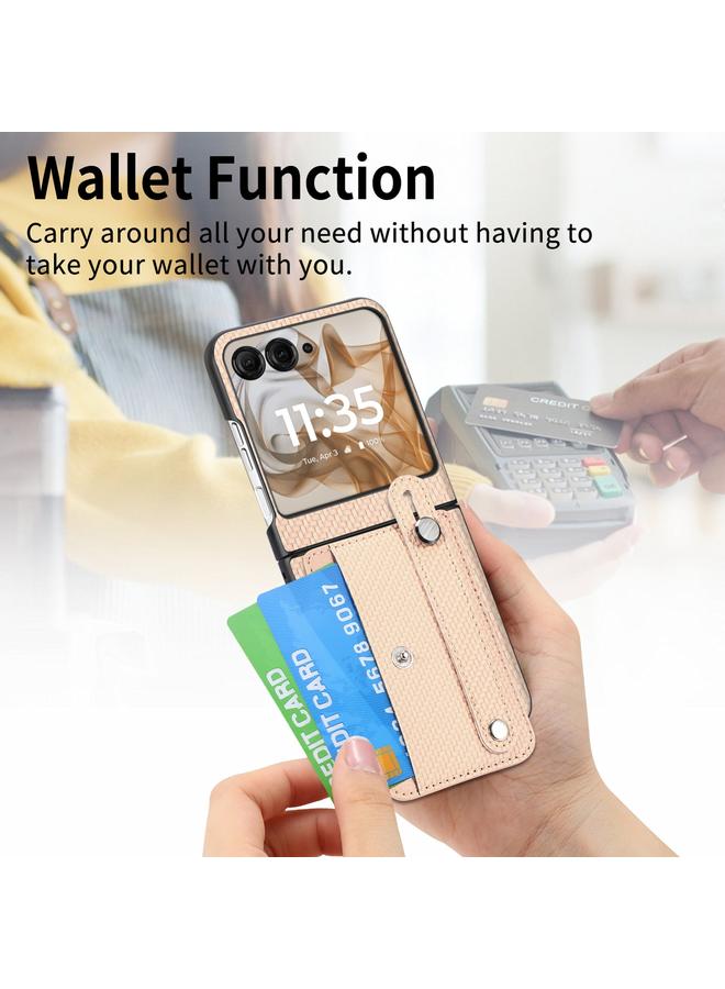 S-TOP Case For Motorola Razr 50 Ultra Wristband Kickstand Card Wallet Back Cover Phone Case - Image 5