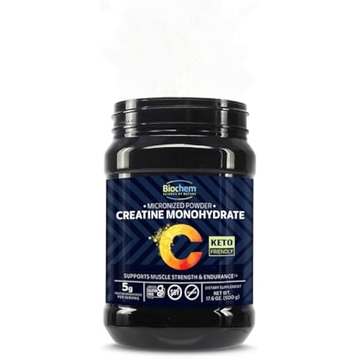 Biochem Micronized Creatine Monohydrate Powder – Muscle Strength & Endurance Support – Clean, Vegan Formula – Certified Gluten Free, K-Parve & Keto – 17.6 oz - 100 Servings - Image 4