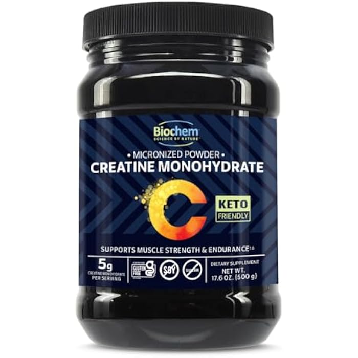 Biochem Micronized Creatine Monohydrate Powder – Muscle Strength & Endurance Support – Clean, Vegan Formula – Certified Gluten Free, K-Parve & Keto – 17.6 oz - 100 Servings - Image 2
