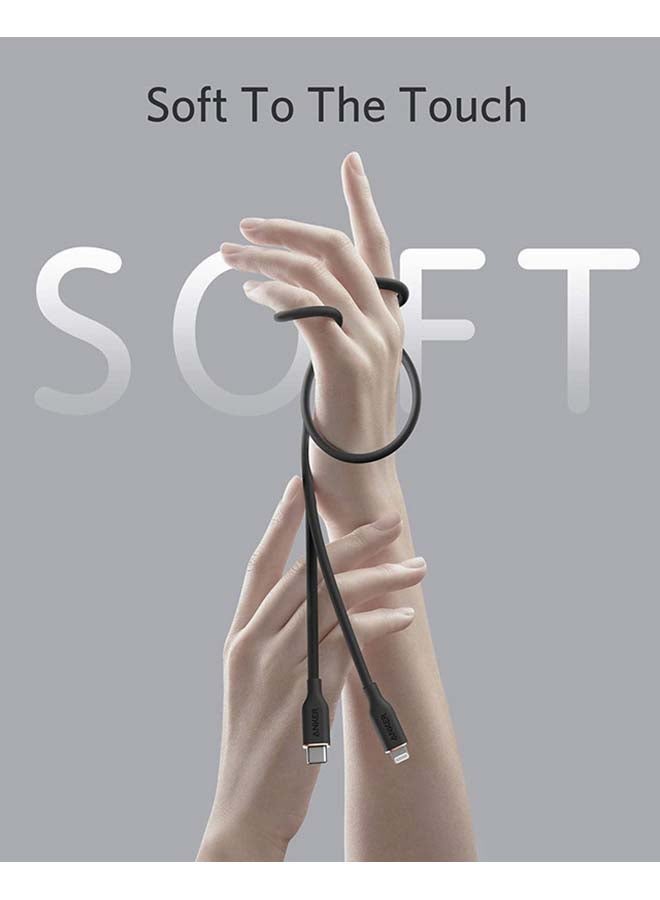 Anker PowerLine III Flow, USB C to Lightning Cable for iPhone 14/14 Pro/14 Pro Max/13/12/11 Series [MFi Certified, 3ft, Midnight Black] Supports Power Delivery, Silicone Cable (Charger Not Included) - Image 2