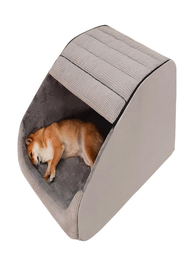 BXEBUI Extra Large Dog Bed House, Cozy Dog House Indoor, Plush Dog Cave Bed Crate Cushion with Non-Slip Bottom for Medium Large Dogs (Grey, XL) - Image 1