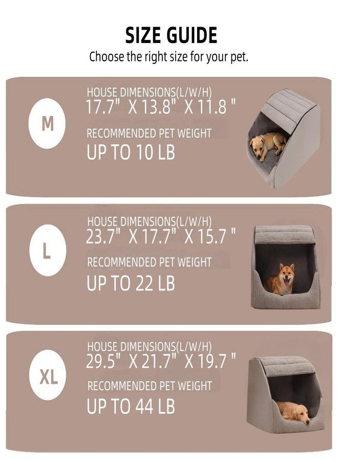 BXEBUI Extra Large Dog Bed House, Cozy Dog House Indoor, Plush Dog Cave Bed Crate Cushion with Non-Slip Bottom for Medium Large Dogs (Grey, XL) - Image 2