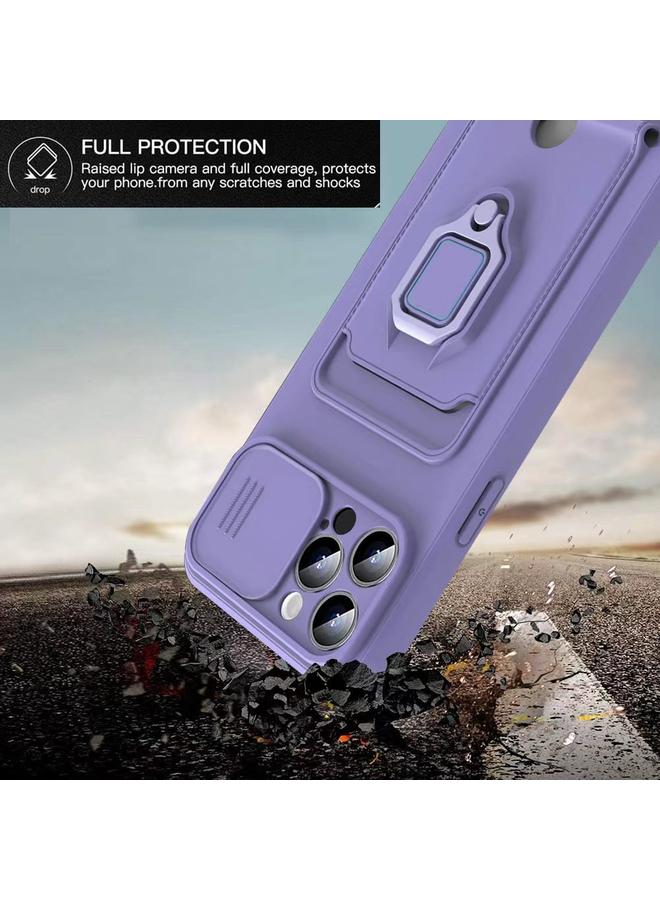 Zaboon Case For iPhone 11 Pro Sliding Camshield Magnetic Card Holder Silicone Phone Case with Lanyard - Image 5