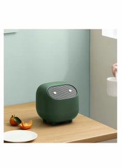 KASTWAVE Mini Desktop Trash Bin, Car Waste Trash Can, Double-layer Push-type, Cute Ninja Shape with Push Lid, Effectively Isolate Odors, for Kitchen Bathroom Office Desk (Green)  - Image 2