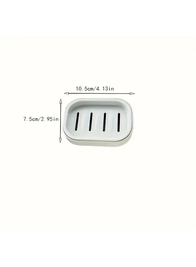 Green Oval Plastic Soap Dish With Automatic Drainage For Bathroom Kitchen - Image 3