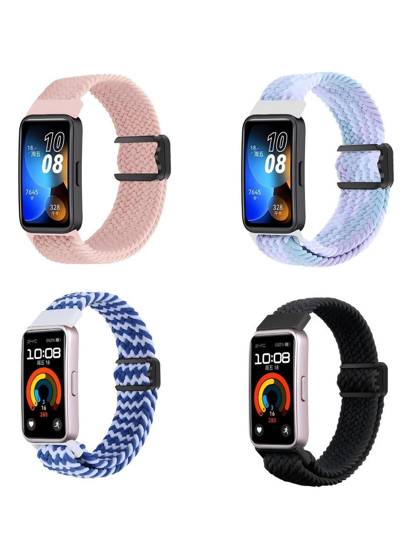 HW Suitable for Huawei Bracelet 8/9 Woven Straps 4pcs  - Image 1