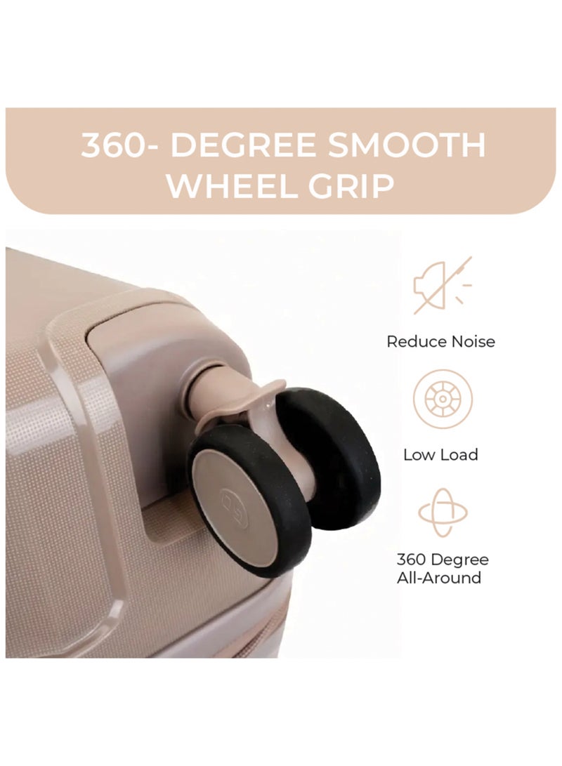 Reflection PP Carry On Suitcase Airline Approved, Scratchproof Lightweight 28 Inch  Luggage- 360° Silent Wheels, PP Hard Luggage Trolley, Spinner Wheels, Travel Luggage  (28-Inch , Beige) - Image 2