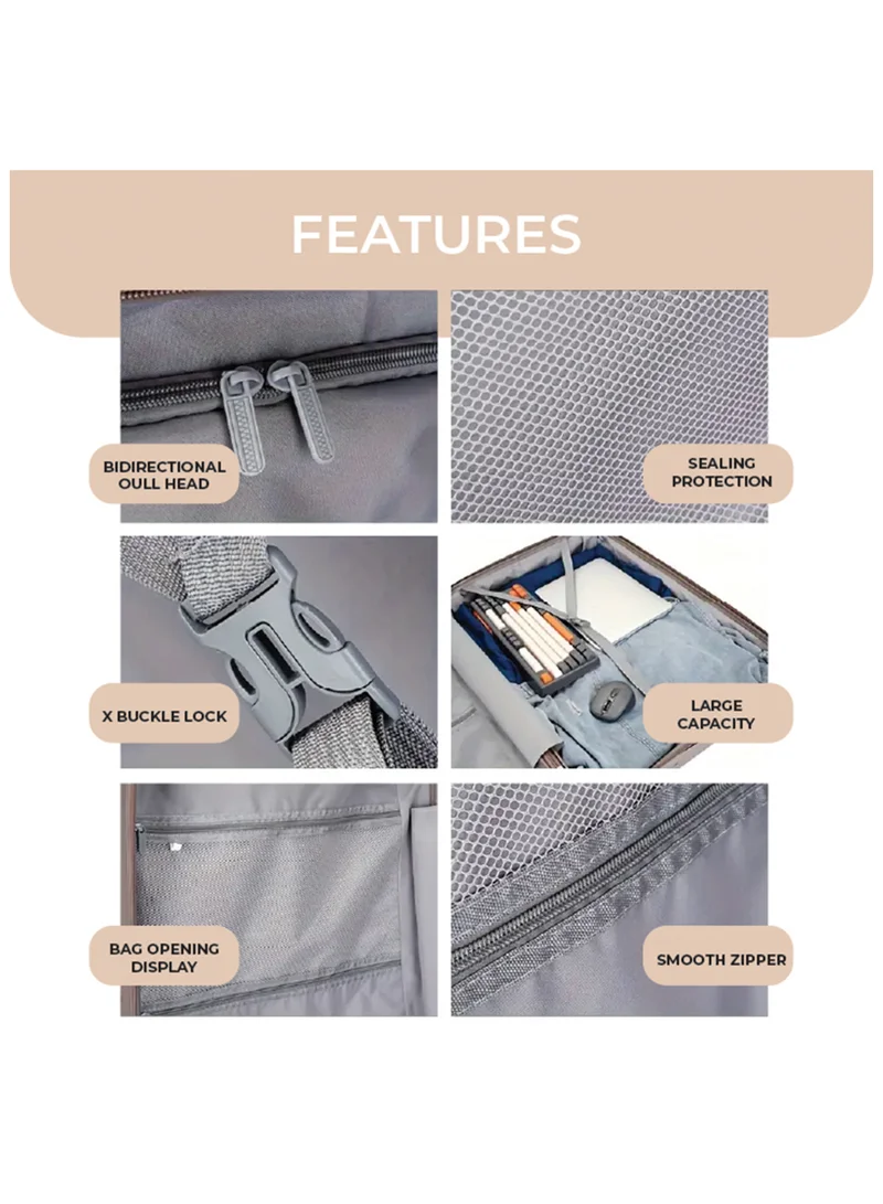 ريفلكشين Reflection PP Carry On Suitcase Airline Approved, Scratchproof Lightweight 28 Inch  Luggage- 360° Silent Wheels, PP Hard Luggage Trolley, Spinner Wheels, Travel Luggage  (28-Inch , Beige)