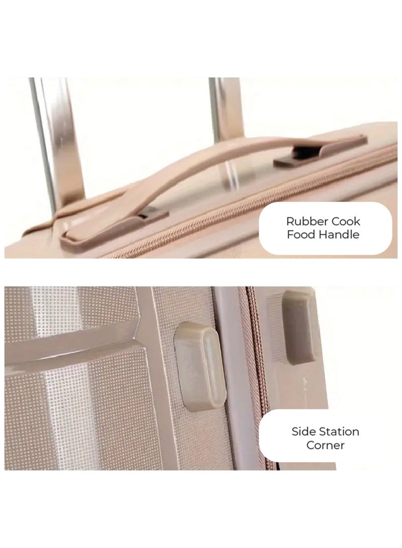 Reflection PP Carry On Suitcase Airline Approved, Scratchproof Lightweight 28 Inch  Luggage- 360° Silent Wheels, PP Hard Luggage Trolley, Spinner Wheels, Travel Luggage  (28-Inch , Beige) - Image 5