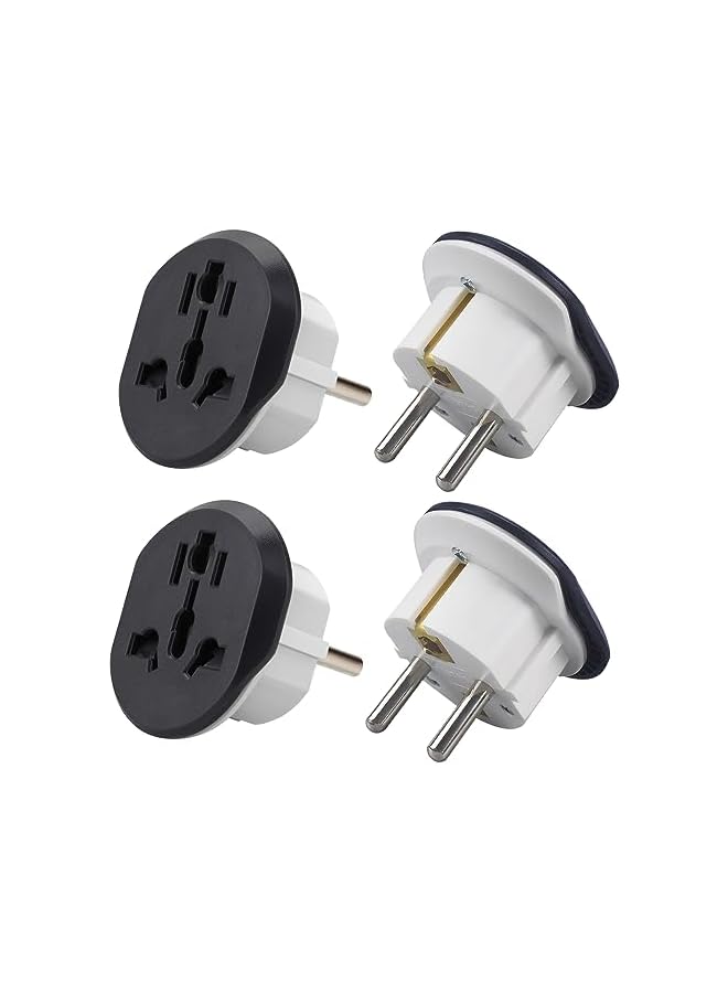 promass [4-Piece]Plug Converter, UAE, USA, EU, UK, AU, CN to KSA/EU/Germany Socket, Travel Adapter, Universal Socket Travel Adaptor for Business Trip Holiday Hotel Airport for Cell Phone, Laptop - Image 2
