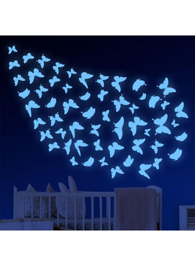 Sondeng Glow in The Dark Butterfly Wall Decals, Glowing Blue Butterfly Wall Stickers, 4 Sheets of Irregular Shaped Glossy Vinyl Stickers for Kids Bedroom, Living Room Wall Decor - Image 5