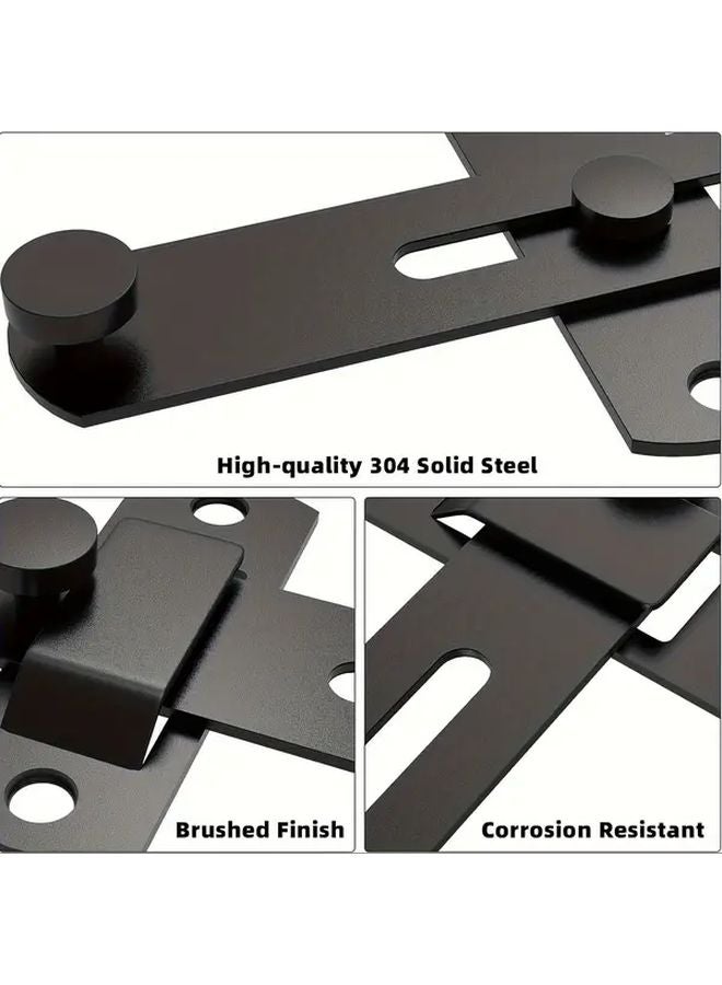 Black Stainless Steel Door Latch Buckle 180 Degree Pivot Easy Install Anti Theft Lock For Barn Doors Pet Cages Cabinets - Image 5