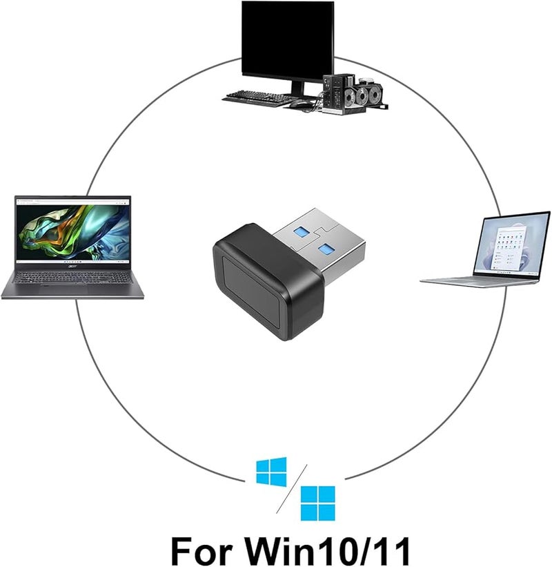 USB Fingerprint Reader Key Windows Hello Fast Accurate 360 Degree Detection - Image 4